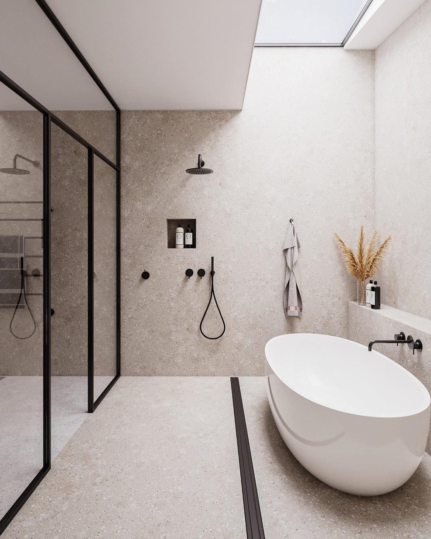 Spray granite bathroom finish